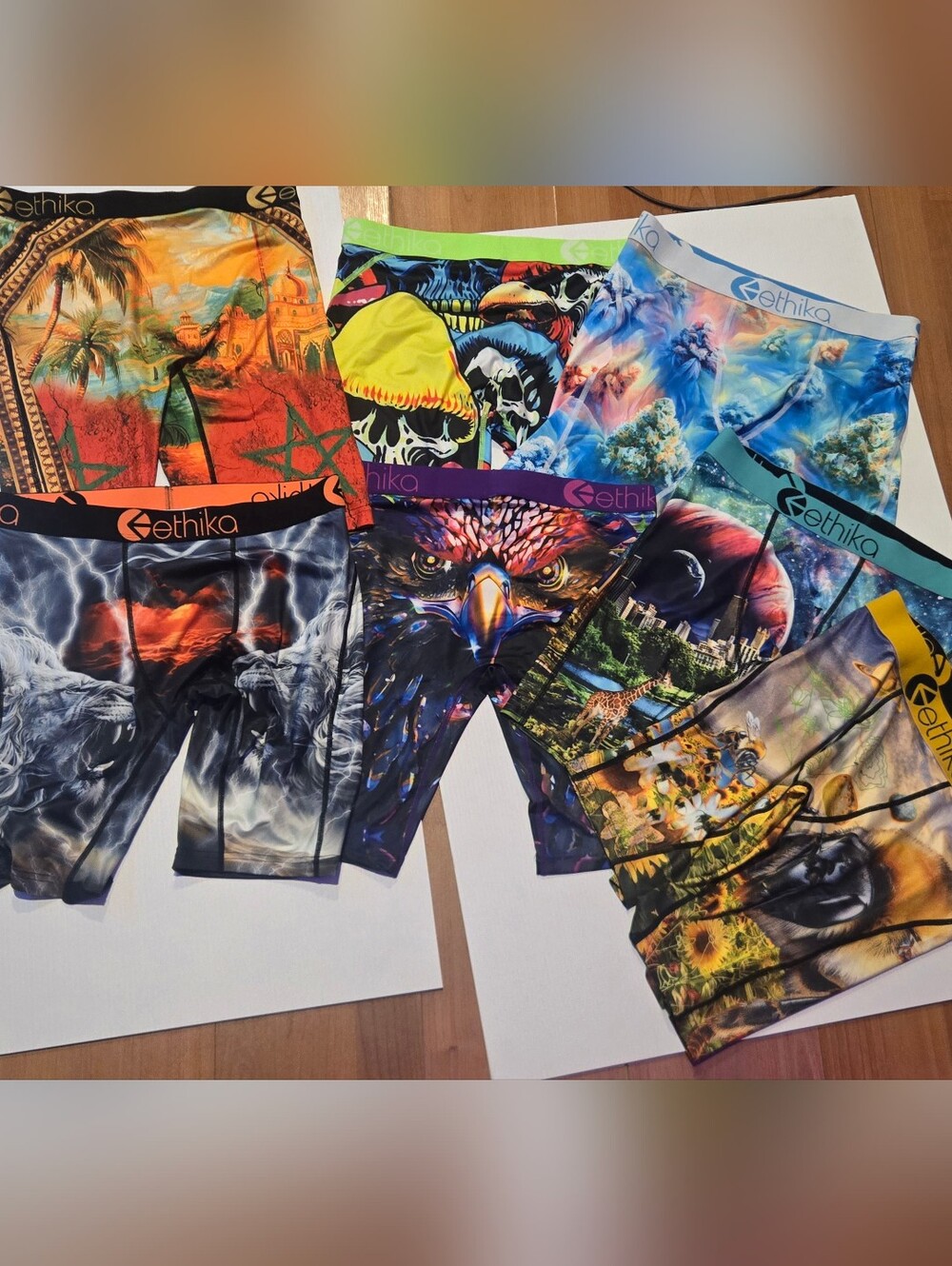 Ethika Men's Graphic Boxer Briefs - Vibrant Multicolor Pack